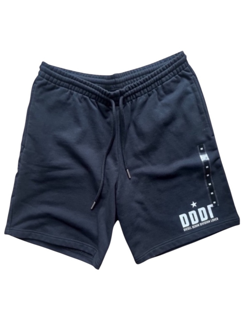 DIESEL Logo Sweat Shorts Men’s Black Drawstring Streetwear Lounge Size M NWT